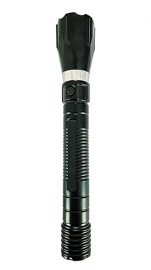 AASA Solar Emergency Rechargeable Metal LED Flashlight (Black)