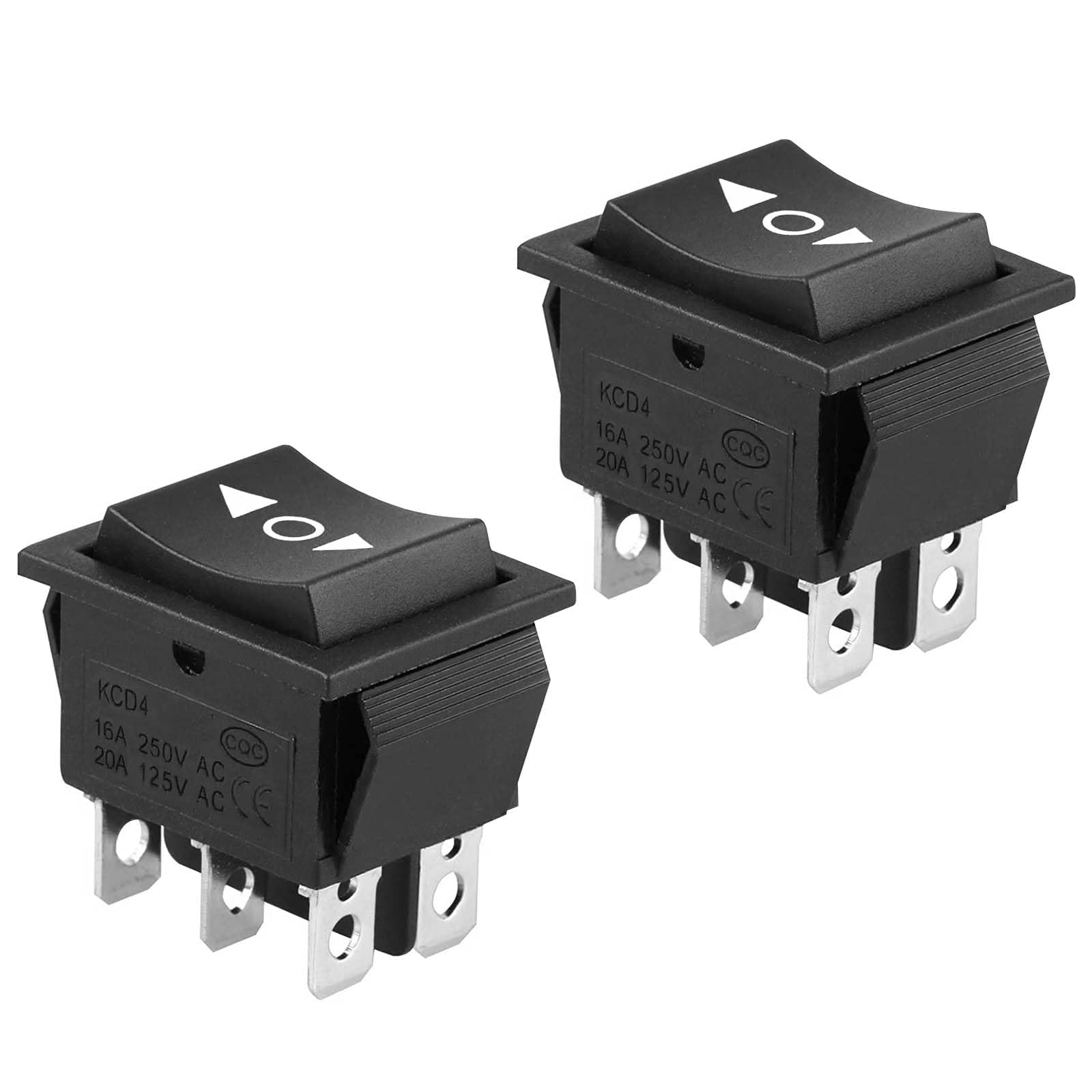 EEEkit 2Pcs Momentary Rocker Switch, DC12V 20A 6 Pin DPDT (ON)/Off/(ON) Reverse Polarity Toggle Switch Motor Control for Car Boat