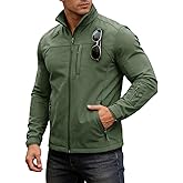 Yousify Men's Lightweight Softshell Jacket Fleece Lined Waterproof Windbreaker Tactical Jackets for Outdoor Hiking