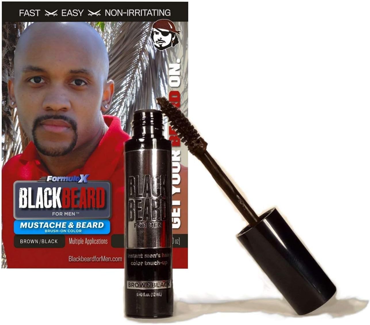 Blackbeard for Men Temporary Beard & Facial Hair Colour Brush‑On Grey Coverage for Beard Moustache
