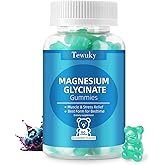 Magnesium Glycinate Gummies 500mg, Sugar-Free for Adults & Kids, Magnesium Gummies for Sleep, Stress & Muscle Relief, Supports Bone & Nerve Health, Vegan, Pectin-Based, 60 Count, Blueberry Flavor