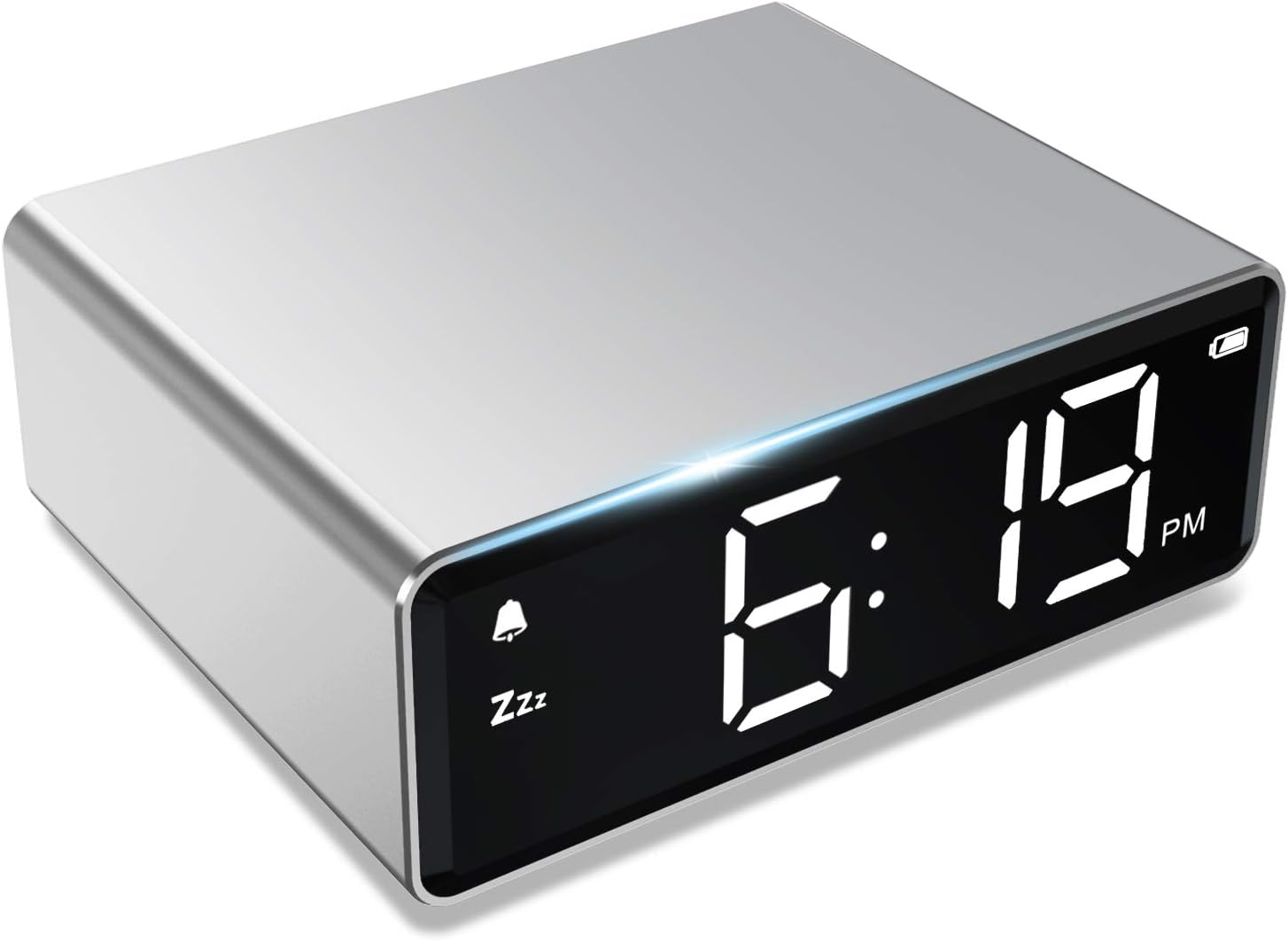 NOKLEAD Digital Alarm Clock Metal Case, LED Display, 4 Brightness