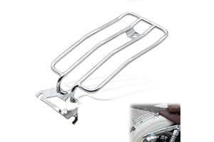 ASCSAPX Classic Luggage Rack Motorcycle Rear Seat Luggage Rack Solo Seat for Harley Heritage Softail Classic & Softail Deluxe 00-17 Deluxe CVO 2015 (Silver)