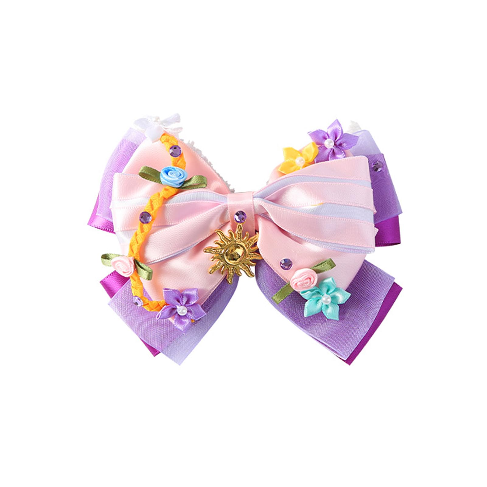 Photo 1 of Princess Hair Bow Clips for Girls Women 5 Inch Role Play Halloween Costume Dress Up Accessories for Rapunzel