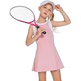 Zaclotre Girls Tennis Dress Cute Golf Outfit Sleeveless Workout Athletic Dresses with Shorts Pockets