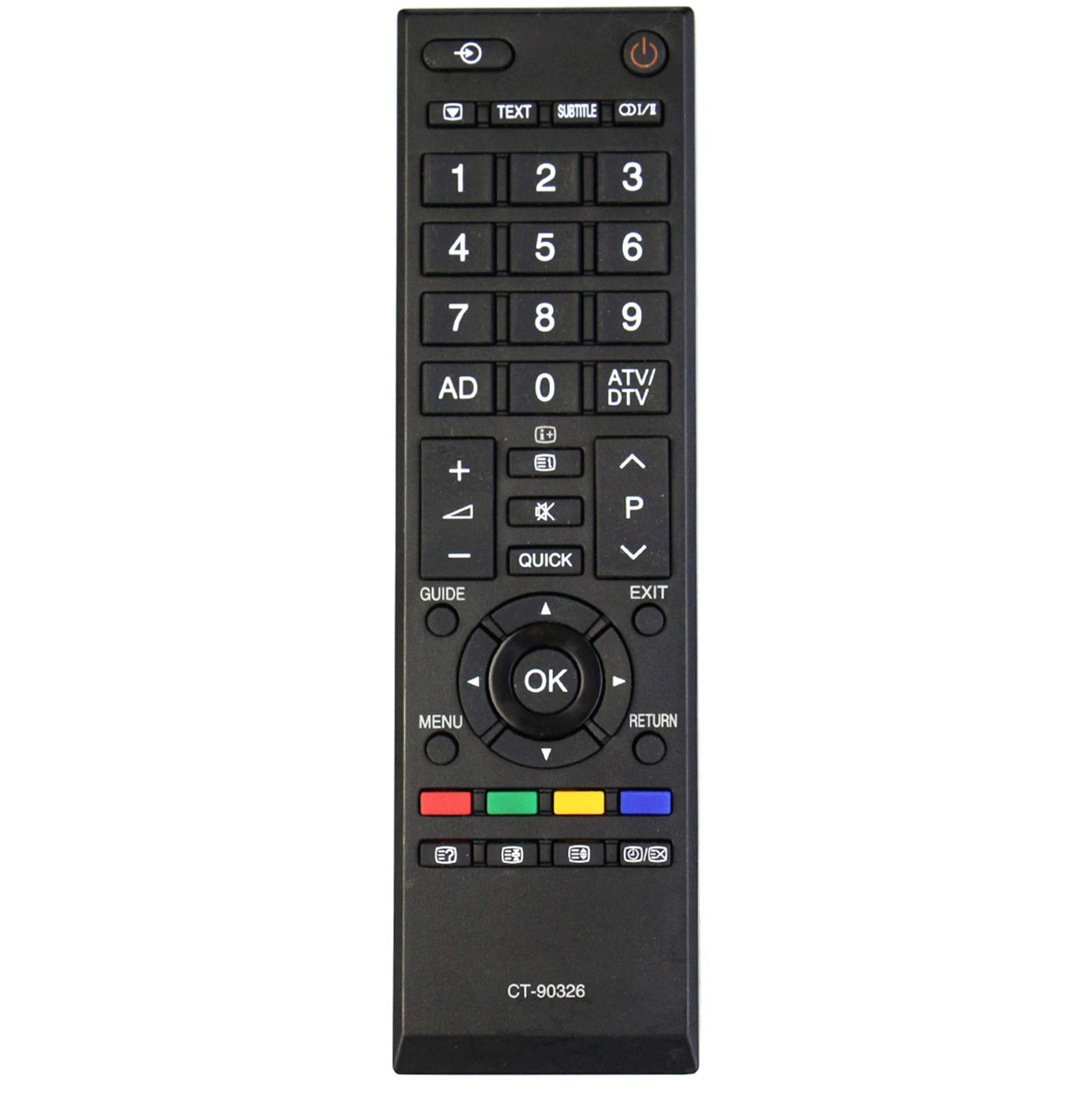 VINABTY CT-90326 Replacement Remote Fit for Toshiba TV 42RV635DB 40RV525R 19SL738B 22SL738B 26SL738B 32SL738B 42SL738B 22EL833B 32LV703R 32CV711B 26EL83G 26EL933B 22SL738G 26SL738G 32SL738G 42SL738G