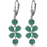 5.32 Carat 14k Solid White Gold Chandelier Earrings Natural Emerald
