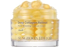 SUNGBOON EDITOR Deep Collagen Retinol Capsule Cream | Anti-Aging Cream for Wrinkles,Firming & Dry Skin | 300K White Spicules+Collagen+Retinol | Stocking Stuffers for Women | Korean Skincare,1.69 fl.oz