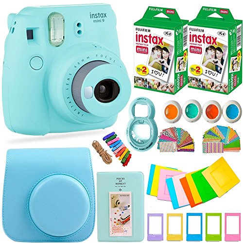 FujiFilm Instax Mini 9 Instant Camera + Instax Film (40 Sheets) + Accessories Bundle - Carrying Case