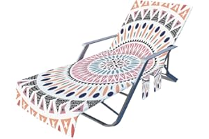 CNKOBE Beach Chair Towel with Side Pockets,Microfiber Chaise Lounge Chair Towel Covers for Sun Lounger Pool Sunbathing Beach Hotel Vacation,Easy to Carry Around,No Sliding (04, 78.7''x29.5'')