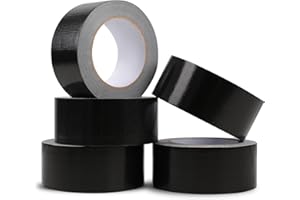 DSUWAZU 5Pack Duct Tape Heavy Duty, 2 inches x 30 Yards Strong, Flexible, No Residue, All-Weather and Tear by Hand-Bulk Value for Repairs,Industrial, Professional Use(Black)