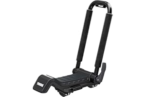 Thule Hull-a-Port XTR - Kayak j-style roof rack - Carry up to 2 kayaks - Folds flat - Pre-assembled - Locks to roof rack - Universal mounting up to 80.5mm wide load bars