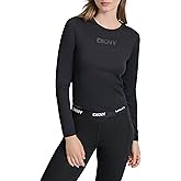 DKNY Womens Long Sleeve Cropped Compression Top