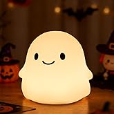 Daixinde Ghost Night Light, Squishy Halloween Gifts with 50Hrs Battery, Tap Control 2 Brightness, 30Min Auto-Off, Rechargeable Cloud Lamp for Kids Bedroom, [Valentines Gifts]