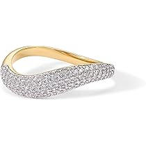 人気ブランド【PAVOI】CZ Pear Wavyリング PAVOI Rhodium Plated Pear Premium Cubic Zirconia Engagement
