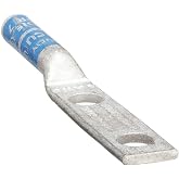 BURNDY Two Hole Lug Compression Connector,6 AWG