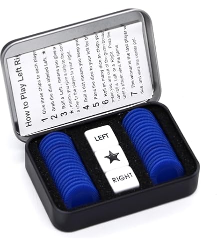 PassPlay Left Center Right Dice Game - Fast Party Game With Tokens For Family & Friends
