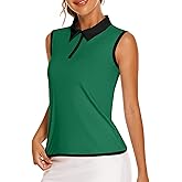 COOrun Golf Polo Shirts for Women Sleeveless Sports Shirts Zipper Up Athletic Tank Tops with Collar Quick Dry