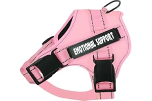 voopet Service Dog Harness, Emotional Support Pet Vest Harness, Reflective Breathable and Adjustable No-Pull ESA Dog Harness for Small Medium Large Dogs (with 4 PCS Removeable Tags)