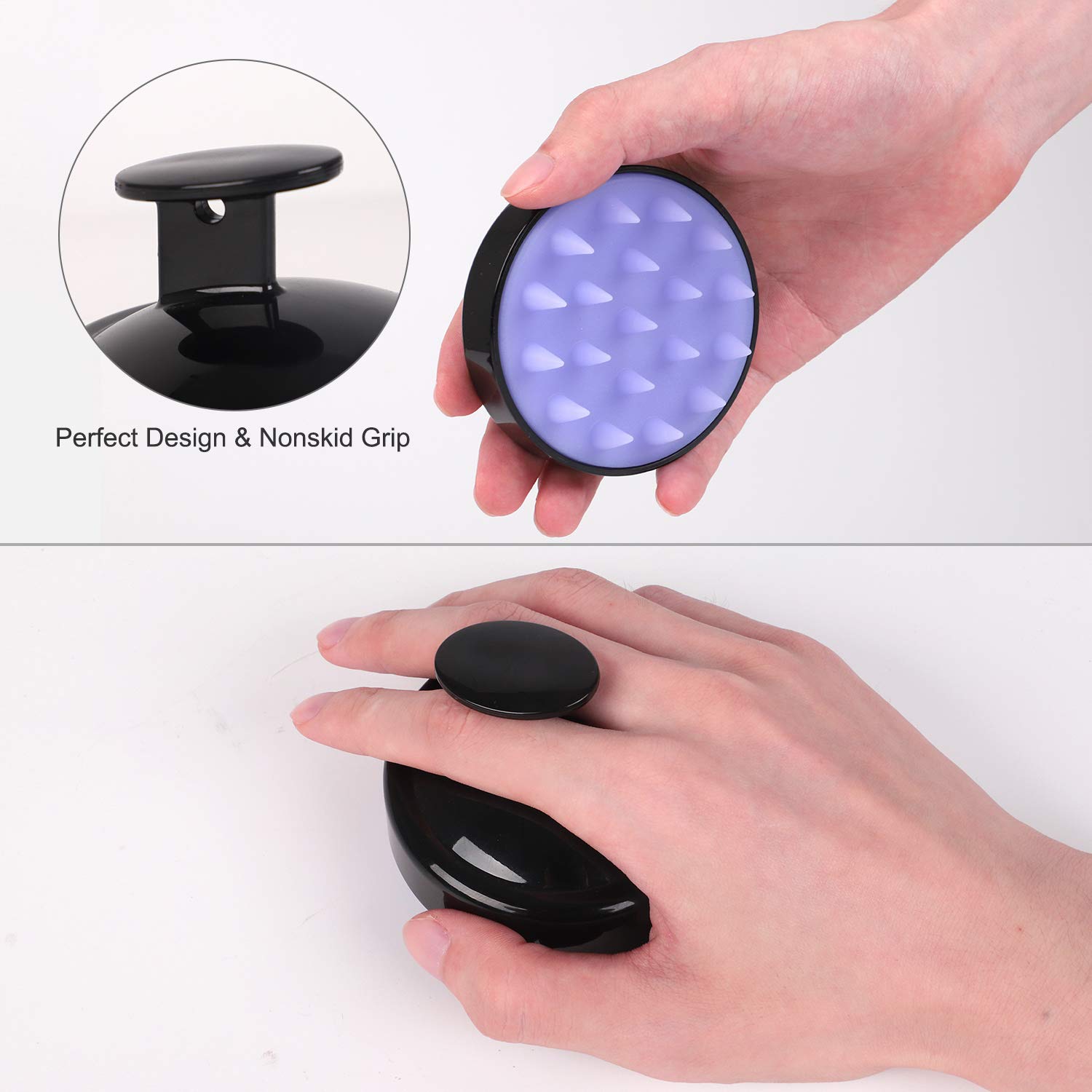 Hair Scalp Massager, Heeta Shampoo Brush with Soft Silicone Head Massager (Black) : Beauty