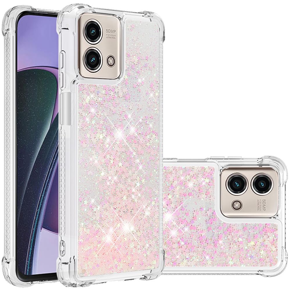 Photo 1 of Monwutong Slim Fit Case for Motorola G Stylus 5G 2023,Soft TPU Glitter Liquid Quicksand Effect Silicone Stylish Case,Screen and Camera Protection Cover for Moto G Stylus 5G 2023,LSWT Pink