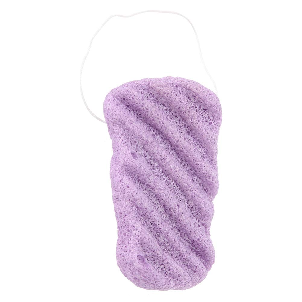 DEWIN Konjac Sponge Natural Long Wave Type Large Body Facial Care Sponges Purple