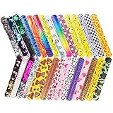 R ? HORSE 30 PCs Slap Bracelets Party Favors Pack (24 Designs Slap Bracelets + 6 Mermaid Bracelets) with Colorful Hearts Animal Emoji for Easter Birthday Party Favors