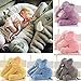 Rainbow Fox Elephant Stuffed Plush toy Cute Animals Cushion for Children's Gifts (L, Gray)