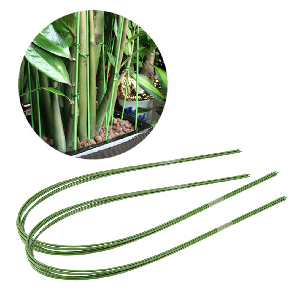 Duokon Greenhouse Support, 12Pcs DIY Garden Flexible Plastic Coated Iron Wire Flower Plant Support Greenhouse Hoop