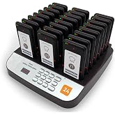 24pc Pagers for Restaurant, Long Distance Order Ready Food Truck Buzzer | Wide Signal Cover Restaurant Paging System, 6 Alert Mode Vibrate Flash Beep, LineupWaiting Food Court Beeper, Reliable Helper