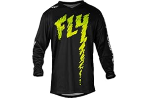Fly Racing F-16 Youth Jersey (Black/Neon Green/Light Grey, Youth Large)