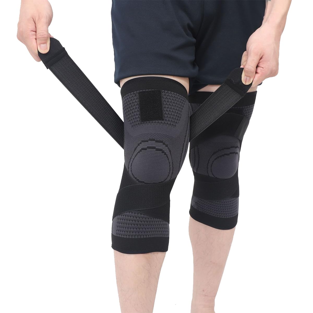 Photo 1 of 2 Pack Knee Wraps for Pain Relief, Knee Wrap Knee Compression Sleeve Knee Sleeves for Men Women Compression Knee Brace, Knee Band for Knee Pain Relief, Knee Brace for Arthritis Pain and Support (Black, XX-Large)