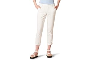 Amazon Essentials Women's Mid-Rise Slim-Fit Stretchy Cropped Tapered Leg Khaki Pants (Available in Plus Size)