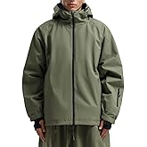 GSOU SNOW Mens Ski Jacket Baggy Snowboard Jacket Womens Insulated Snow Jacket Waterproof Windproof Loose Ski Coat for Skiing