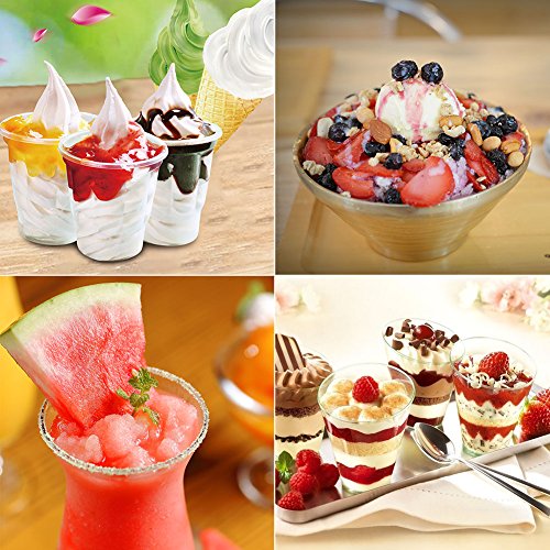 Yunhigh Manual Ice Crusher Hand Crank Ice Grinder Portable Handheld Ice Shaver Machine Maker Small Smoothie Blender Home Use for Snow Cones Frozen Drinks