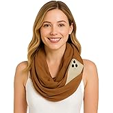 Pop Fashion Solid Color Hidden Zipper Pocket Scarf - Fashion Scarf for Women - All Seasons