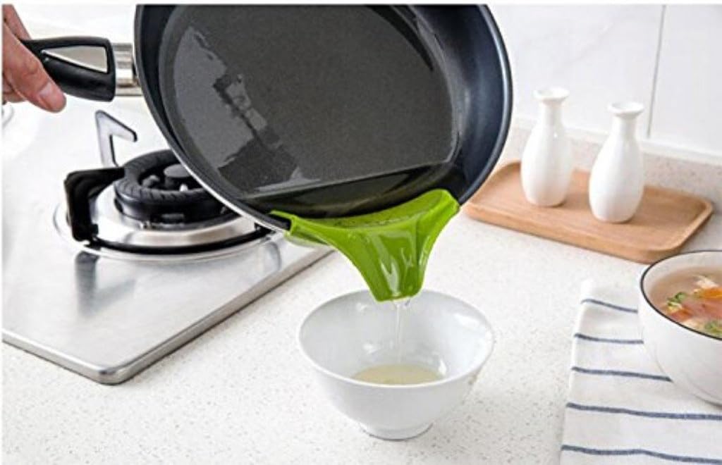 TopLove Round Edge Pan Funnel Water Soup Liquid Cook Gel Deflector Pour Drain Diversion (2)
