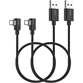 Right Angle Micro USB Cable 1.5FT [2 Pack], 18W Reversible USB Micro Cable | 90 Degree USB to Micro USB Cable Fast Charging &amp; Data Sync for Samsung Galaxy S7 Edge S6 S5, Moto E6 5, PS4, Xbox