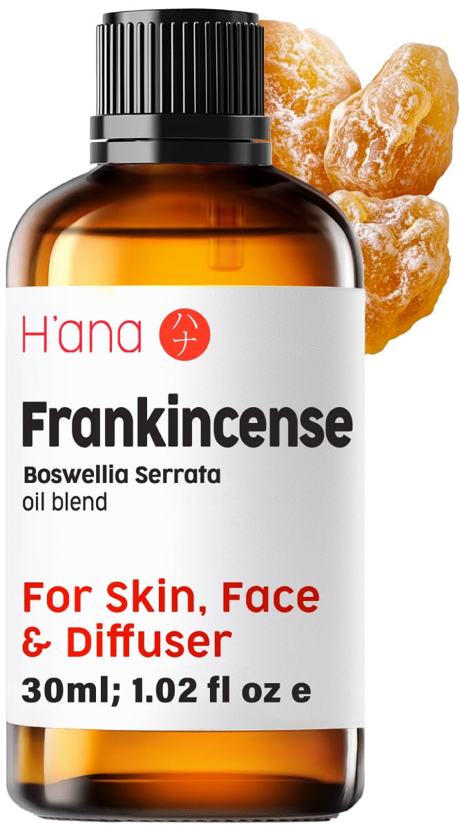 H’ana Pure Frankincense Essential Oil for Aches - 100% Natural Therapeutic Grade Frankincense Oil for Skin - Pure Frankincense Oil for Face & Diffuser (30 ml)