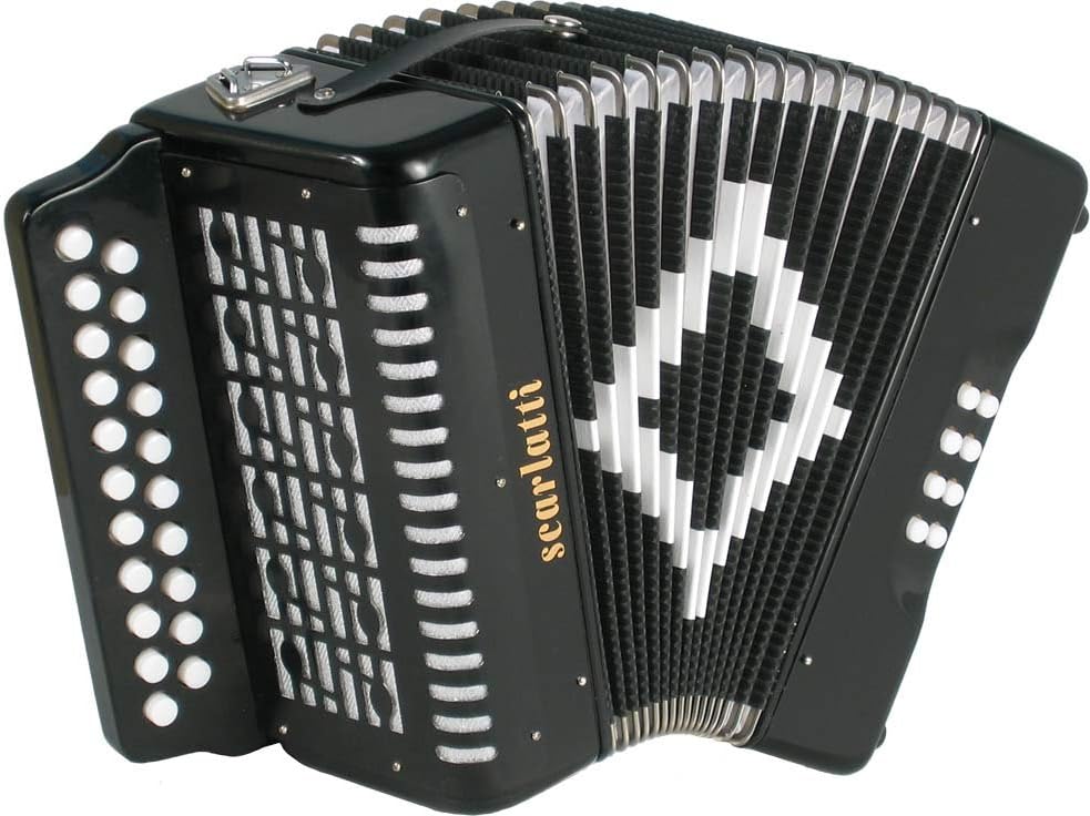 Scarlatti 2 Row D/G Accordion - Black