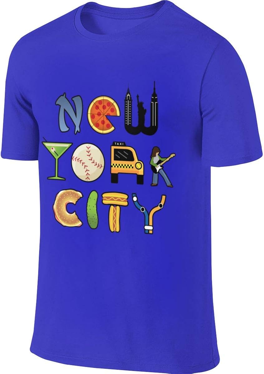 Fruit Hamburger New York City Crew Tees Mens Short SleeveT-Shirt Fit Men's