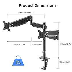 Pholiten Dual Monitor Stand 13-32",Height