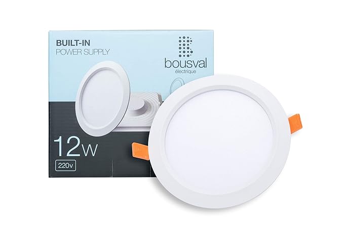 12 W LED vertiefte panel redondo Ultraslim Blanco Cálido 3000 K 1200 Lúmenes 170 x 29