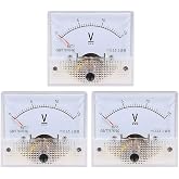 YXQ 0-15V Analog Voltmeter Panel 85C1-V Gauge Meter 2.5 Accuracy for Auto Circuit Measurement Tester (DC 15V-3Pcs)