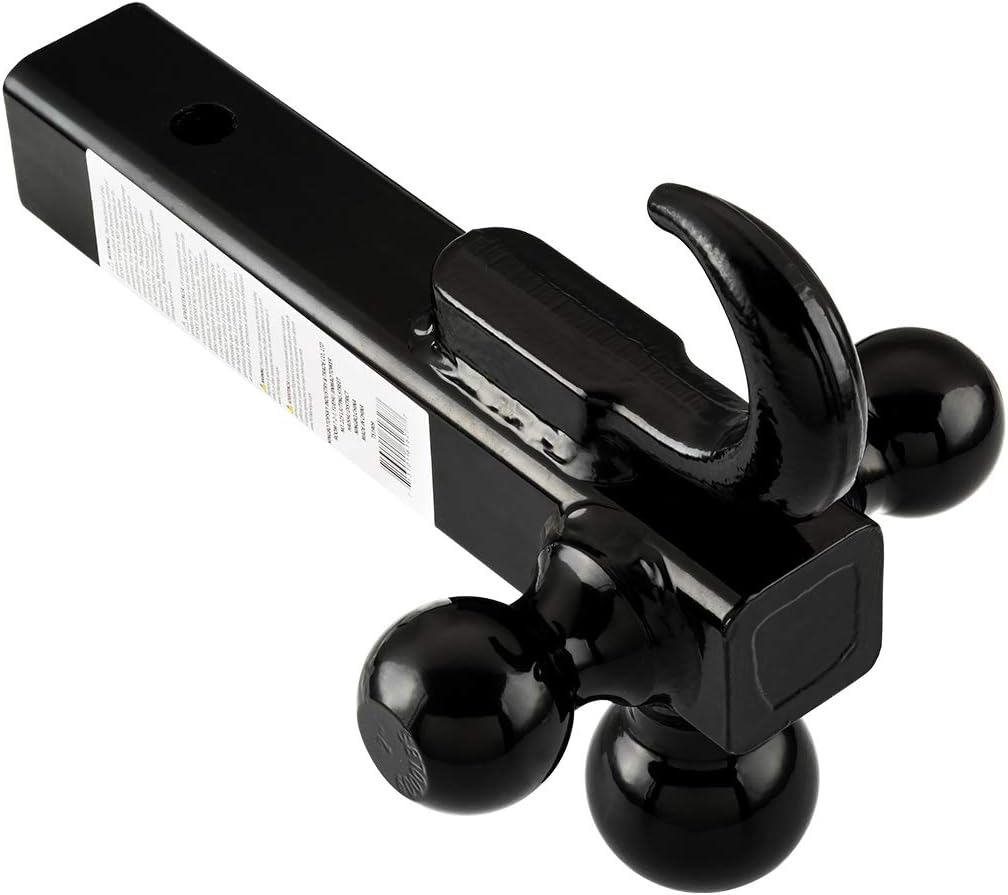 TOPSKY Trailer Hitch Tri Ball Mount with Hook, 1-7/8",2"&2-5/16", Hitch Ball, Hollow Shank, Black Ball,TS2009: Automotive