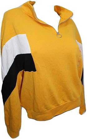 yellow half zip pullover