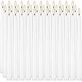 YOROXRG 36 Pack White Taper Candles, 7-8 Hours Burn Time, Unscented, Smokeless and Dripless, 0.8 x 10 Inch Dinner Candle Set for Household, Wedding, Party and Home Décor Candlesticks