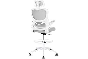 Misolant Tall Office Chair, Drafting Chair for Standing Desk, Standing Desk Chair with Adjustable Height and Headrest, Office Drafting Chair Lumbar Support, High Office Chair