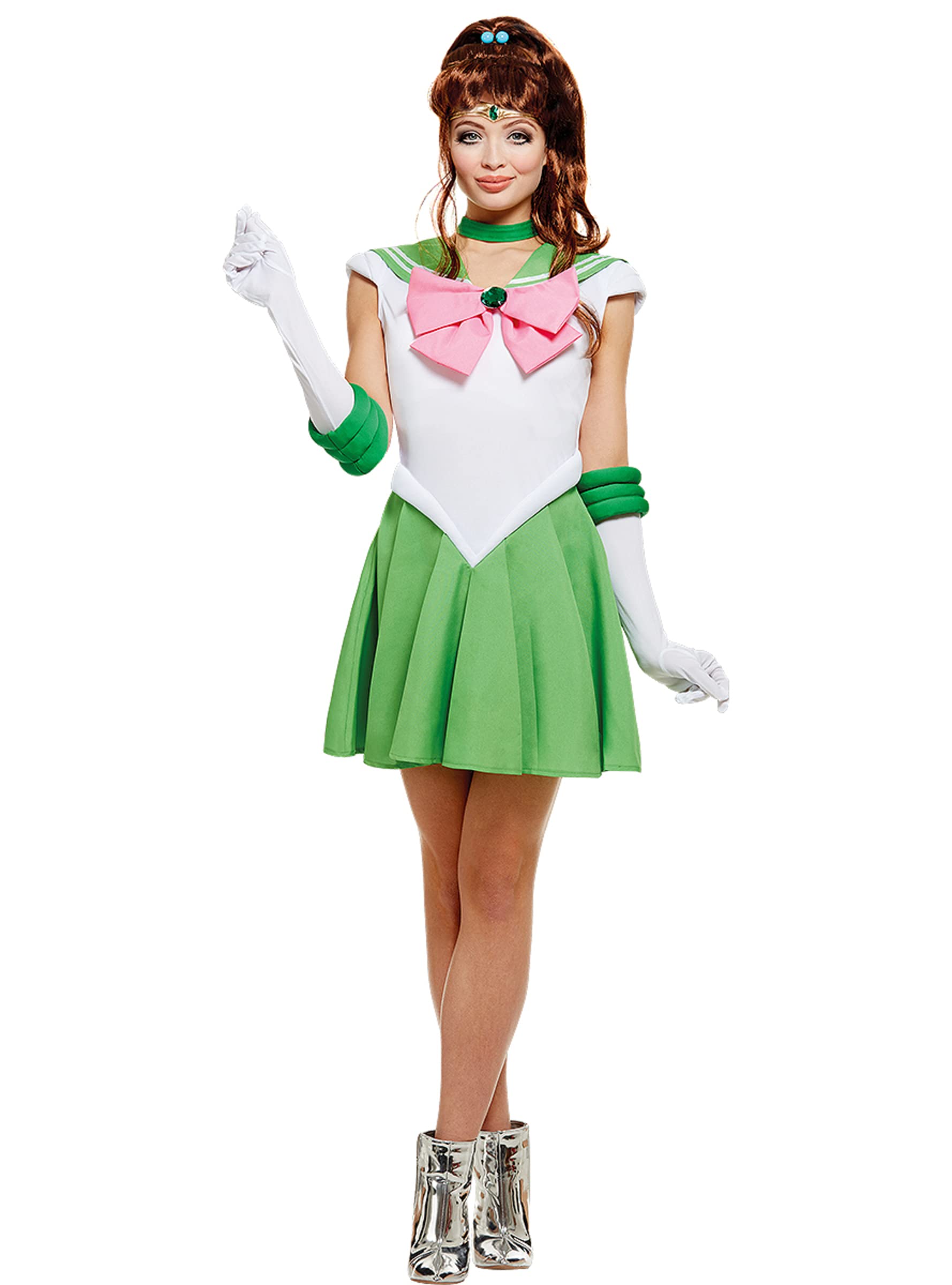 Funidelia | Jupiter Costume - Sailor Moon for woman Anime, Cosplay, Cartoons - Costumes for adults, accessory fancy dress & props for Halloween, carnival & parties - Size M - Green