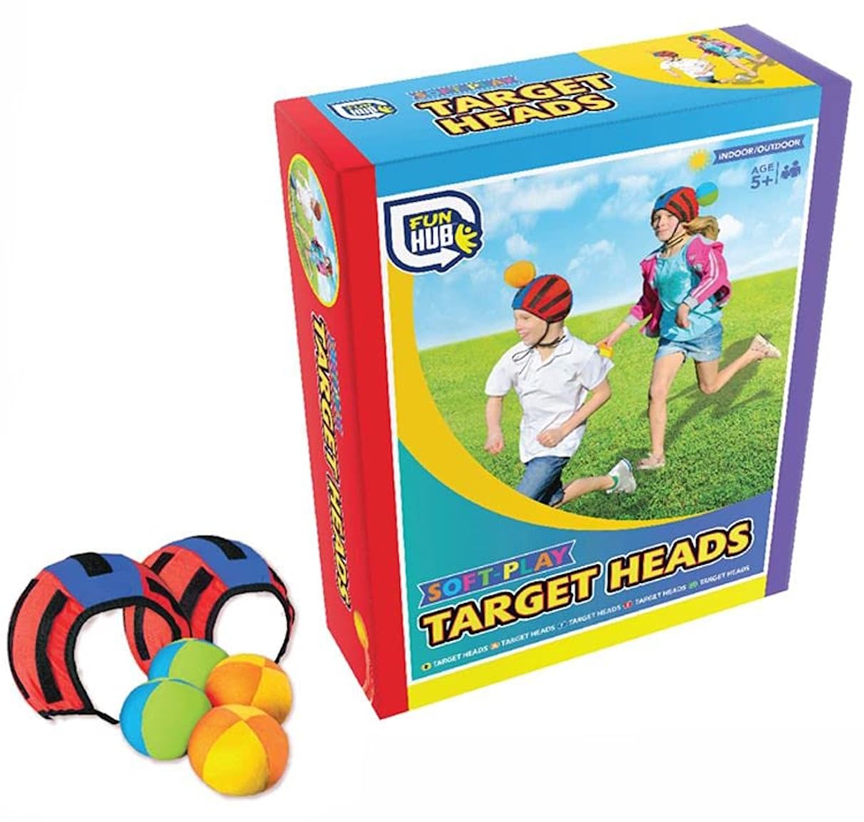 Grafix Fun Outdoors Target Heads Ball Garden Beach Game 2 Player Family Children Fun Indoor Outdoor Exercise